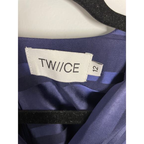 Twice, Size 12, Blue Striped Maxi Dress, British Royal Style, One-of-a-Kind, EUC - Picture 6 of 8